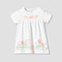 Juniors Round Neck Short Sleeve Dress with Snap Button Closure - White / 12-18 mths