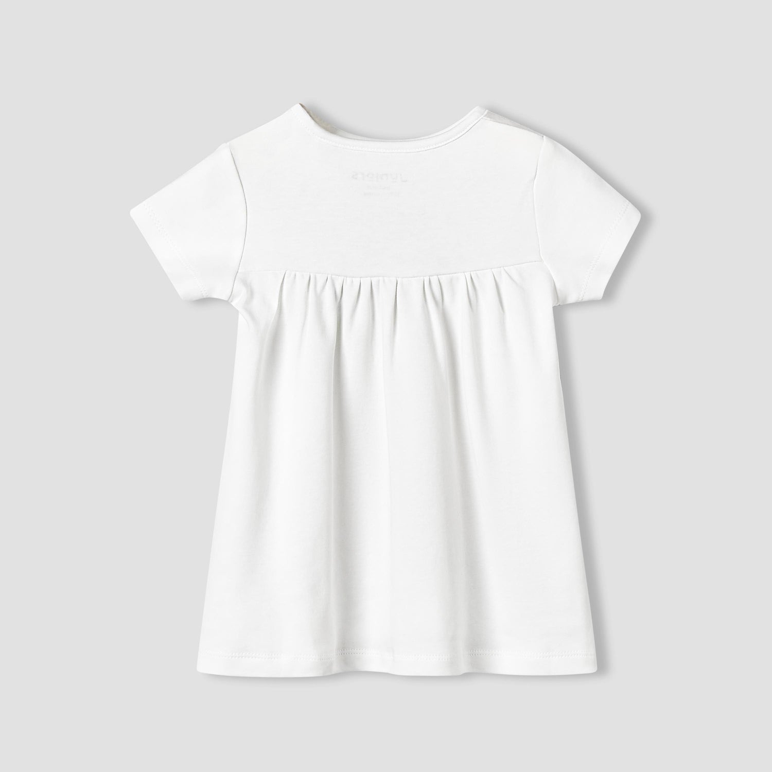 Juniors Round Neck Short Sleeve Dress with Snap Button Closure