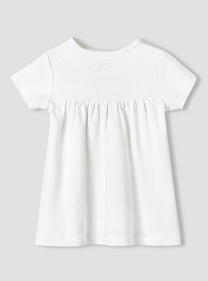 Juniors Round Neck Short Sleeve Dress with Snap Button Closure-baby-girls-clothing-dressesandjumpsuits-image-3
