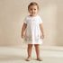 Juniors Round Neck Short Sleeve Dress with Snap Button Closure - White / 12-18 mths