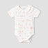 Juniors Cotton Round Neck Short Sleeve Bodysuit with Snap Button Closure - White / 12-18 mths