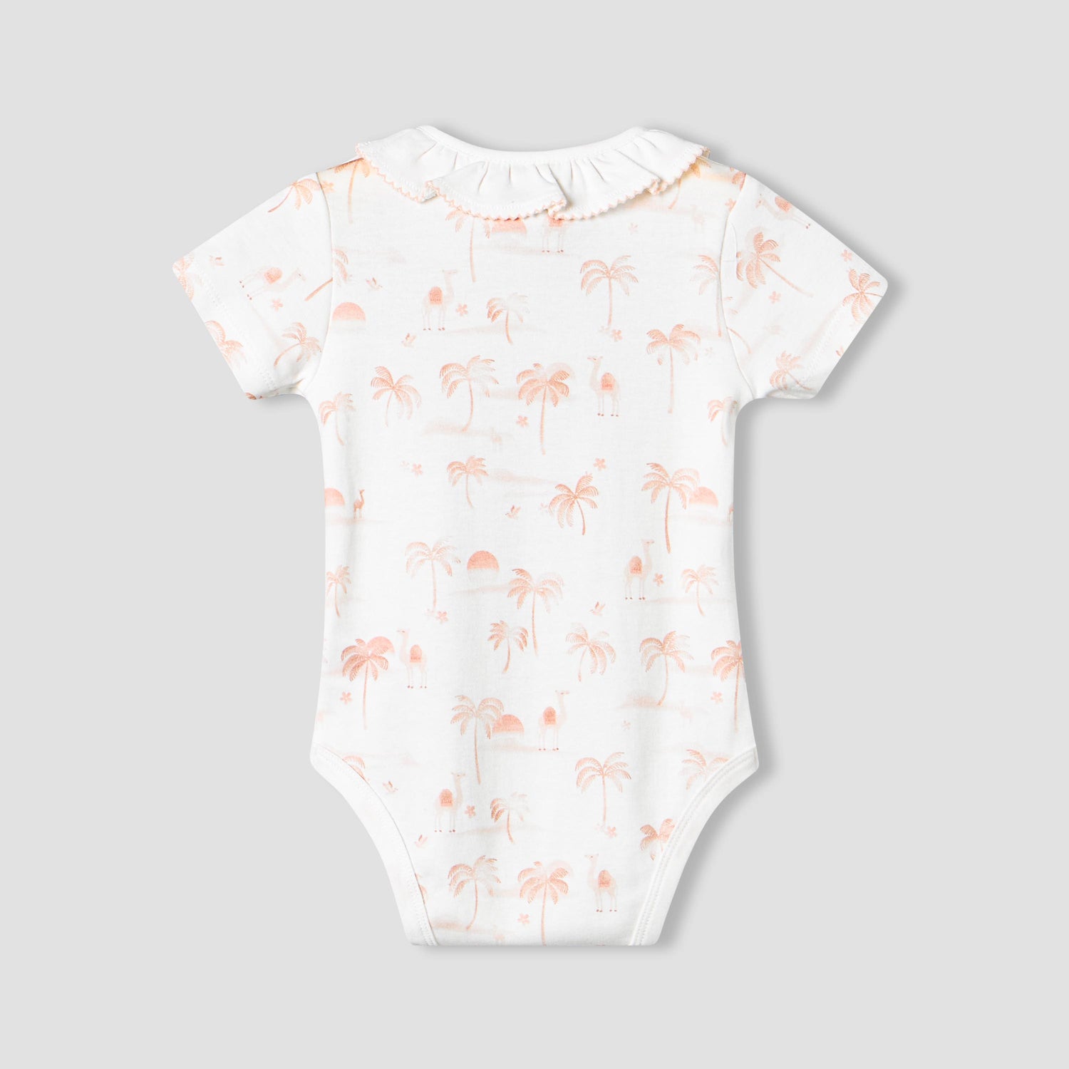 Juniors Cotton Round Neck Short Sleeve Bodysuit with Snap Button Closure