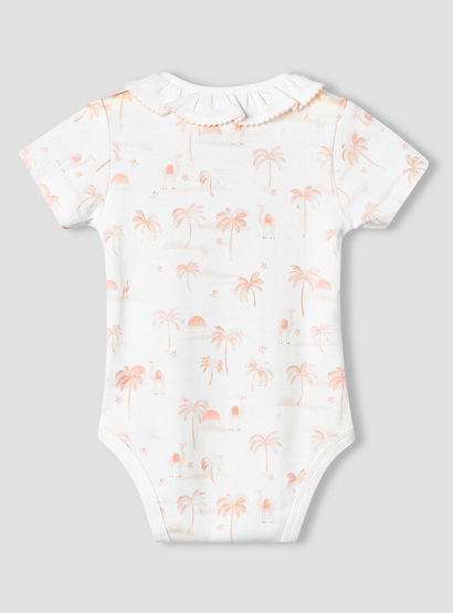 Juniors Cotton Round Neck Short Sleeve Bodysuit with Snap Button Closure-baby-girls-clothing-bodysuits-image-3