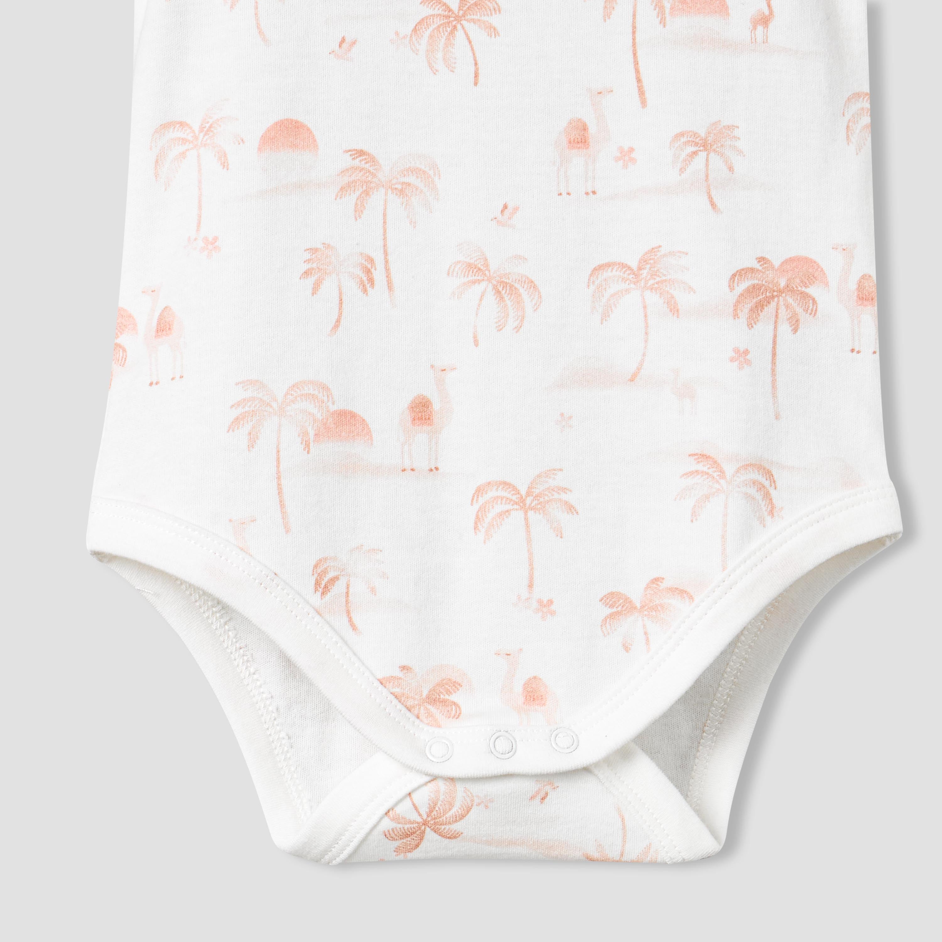 Juniors Cotton Round Neck Short Sleeve Bodysuit with Snap Button Closure