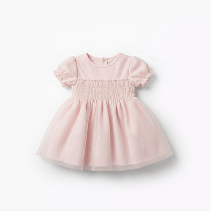 Giggles Round Neck Short Sleeve Dress with Hairband