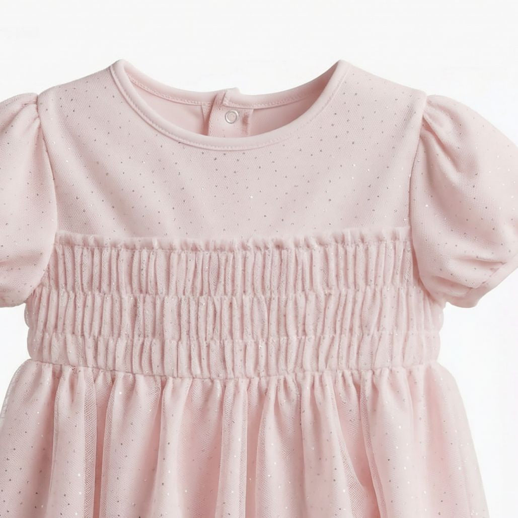 Giggles Round Neck Short Sleeve Dress with Hairband