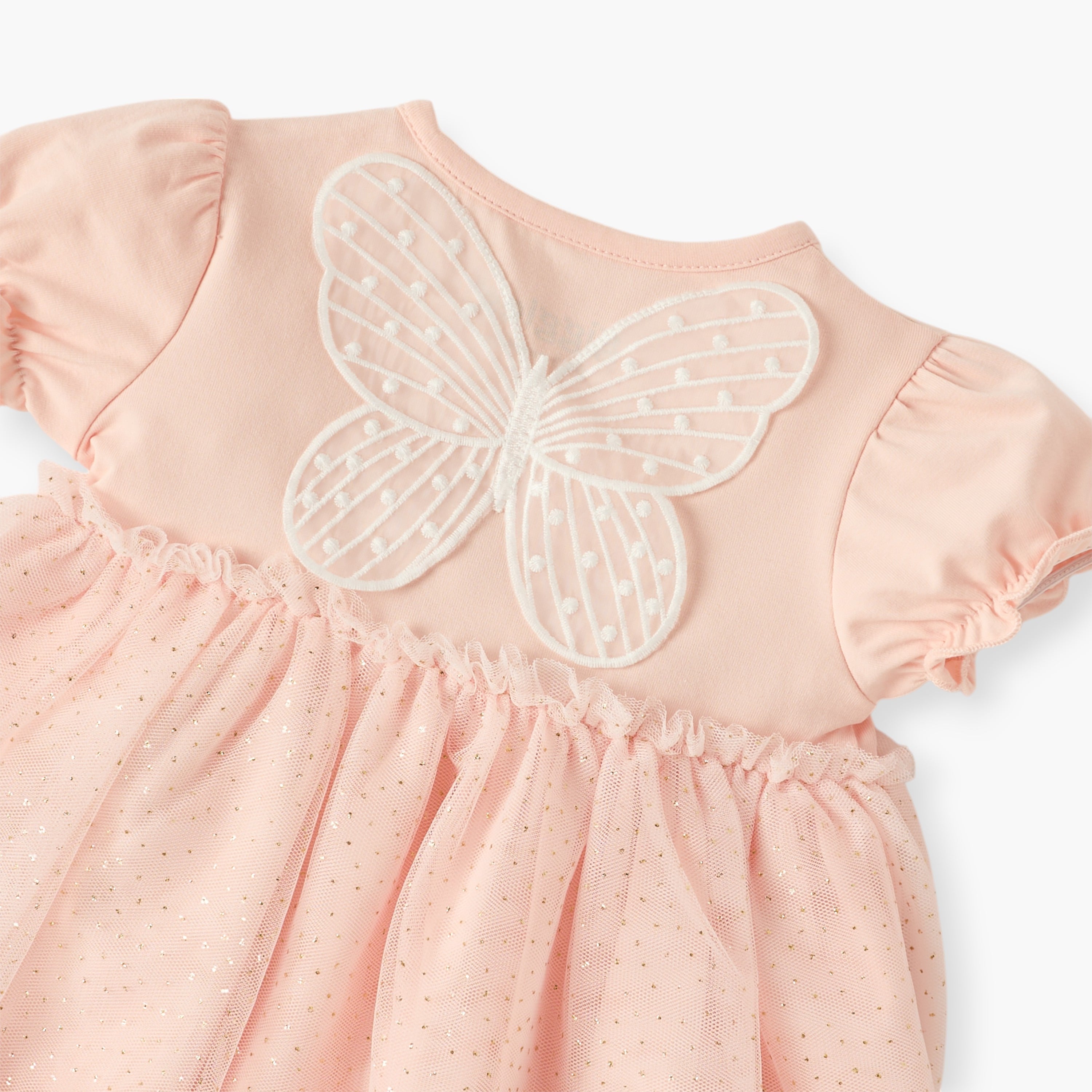 Giggles Butterfly Embellished Dress and Headband Set