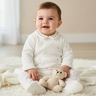 Giggles Peter Pan Collar Long Sleeves Sleepsuit with Star and Moon Embroidery-undefined-image-1