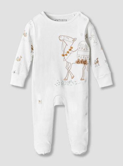 Juniors Cotton Round Neck Long Sleeves Sleepsuit with Camel Print-baby-boys-clothing-nightwear-sleepsuits-image-2