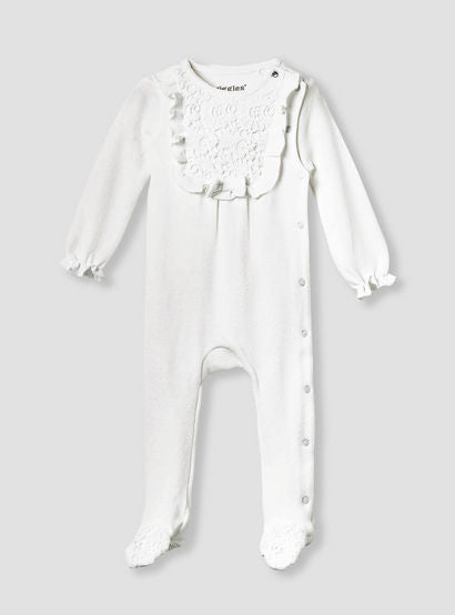 Giggles Lace Accent Closed Feet Sleepsuit with Long Sleeves-baby-girls-clothing-nightwear-sleepsuits-image-1