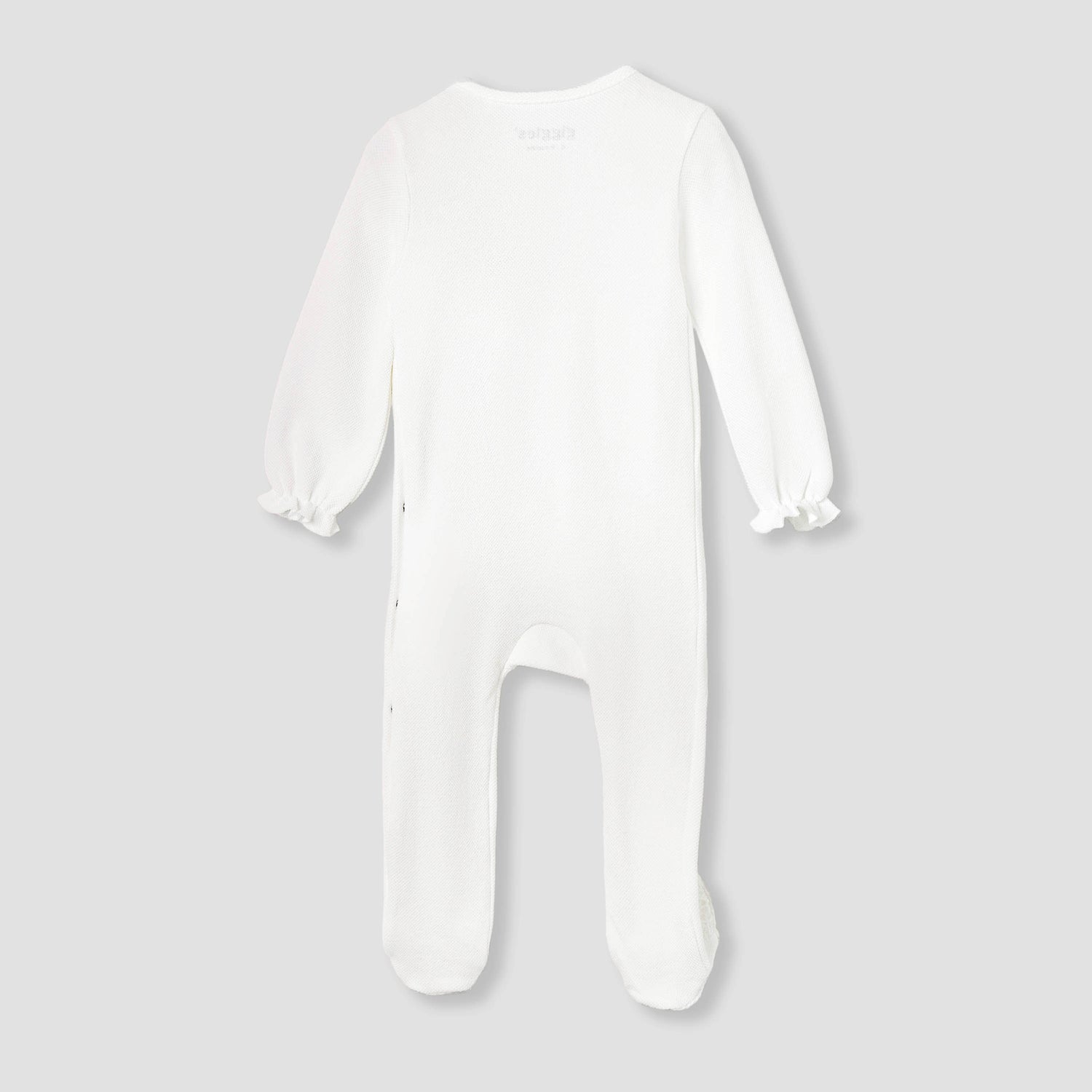 Giggles Lace Accent Closed Feet Sleepsuit with Long Sleeves