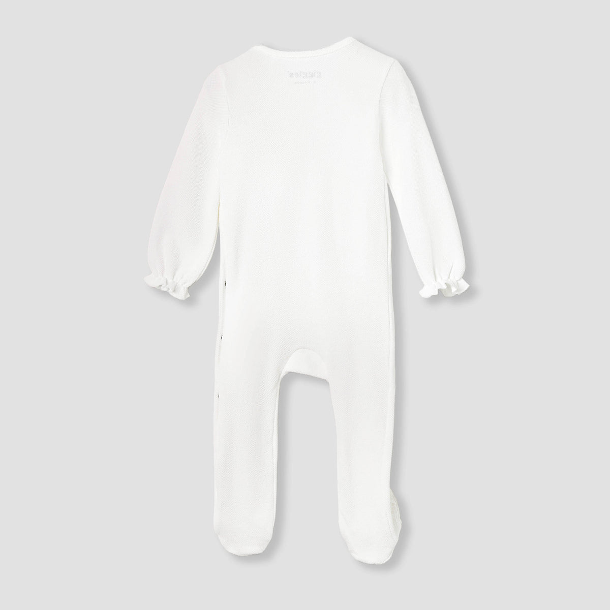 Giggles Lace Accent Closed Feet Sleepsuit with Long Sleeves