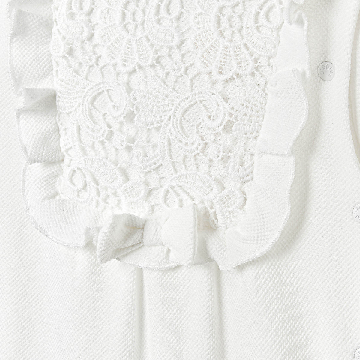 Giggles Lace Accent Closed Feet Sleepsuit with Long Sleeves