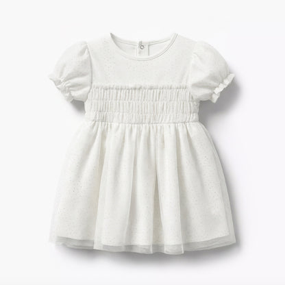 Giggles Round Neck Short Sleeves A-line Dress with Headband