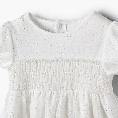 Giggles Round Neck Short Sleeves A-line Dress with Headband