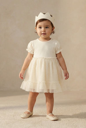 Giggles Butterfly Embellished Dress and Headband Set