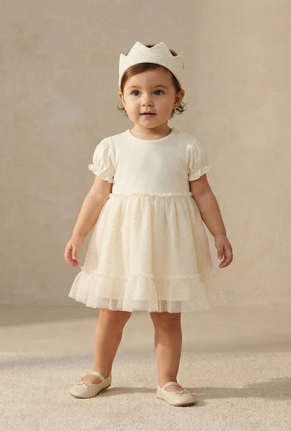 Giggles Butterfly Embellished Dress and Headband Set
