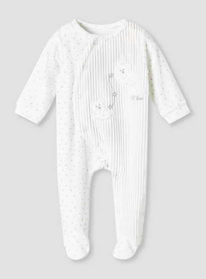 Giggles Long Sleeves Sleepsuit with Bear Applique-baby-boys-clothing-nightwear-sleepsuits-image-2