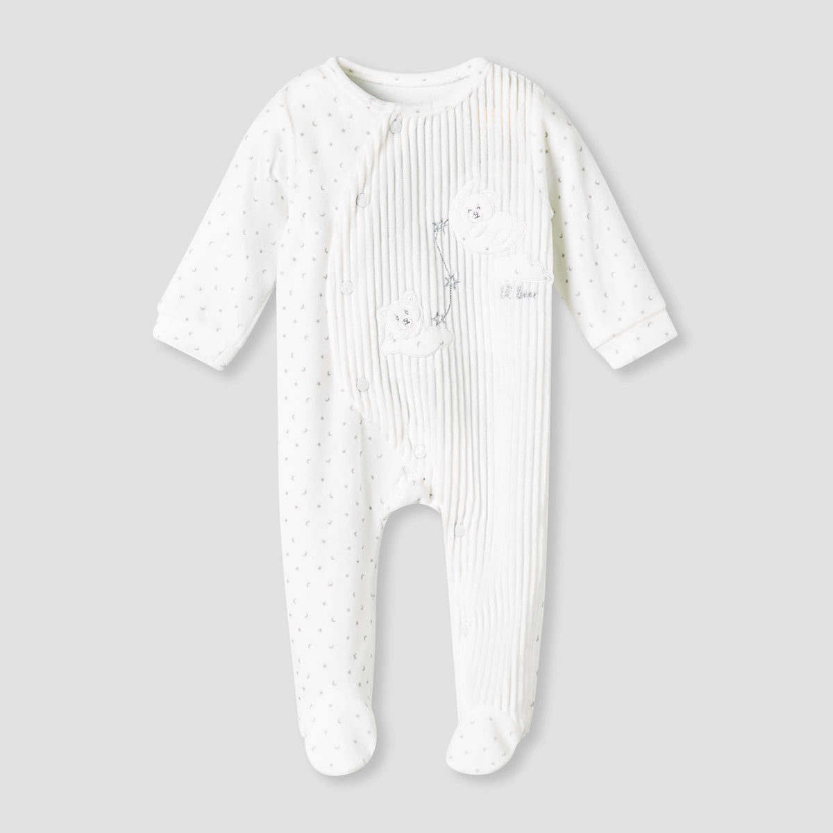 Giggles Long Sleeves Sleepsuit with Bear Applique