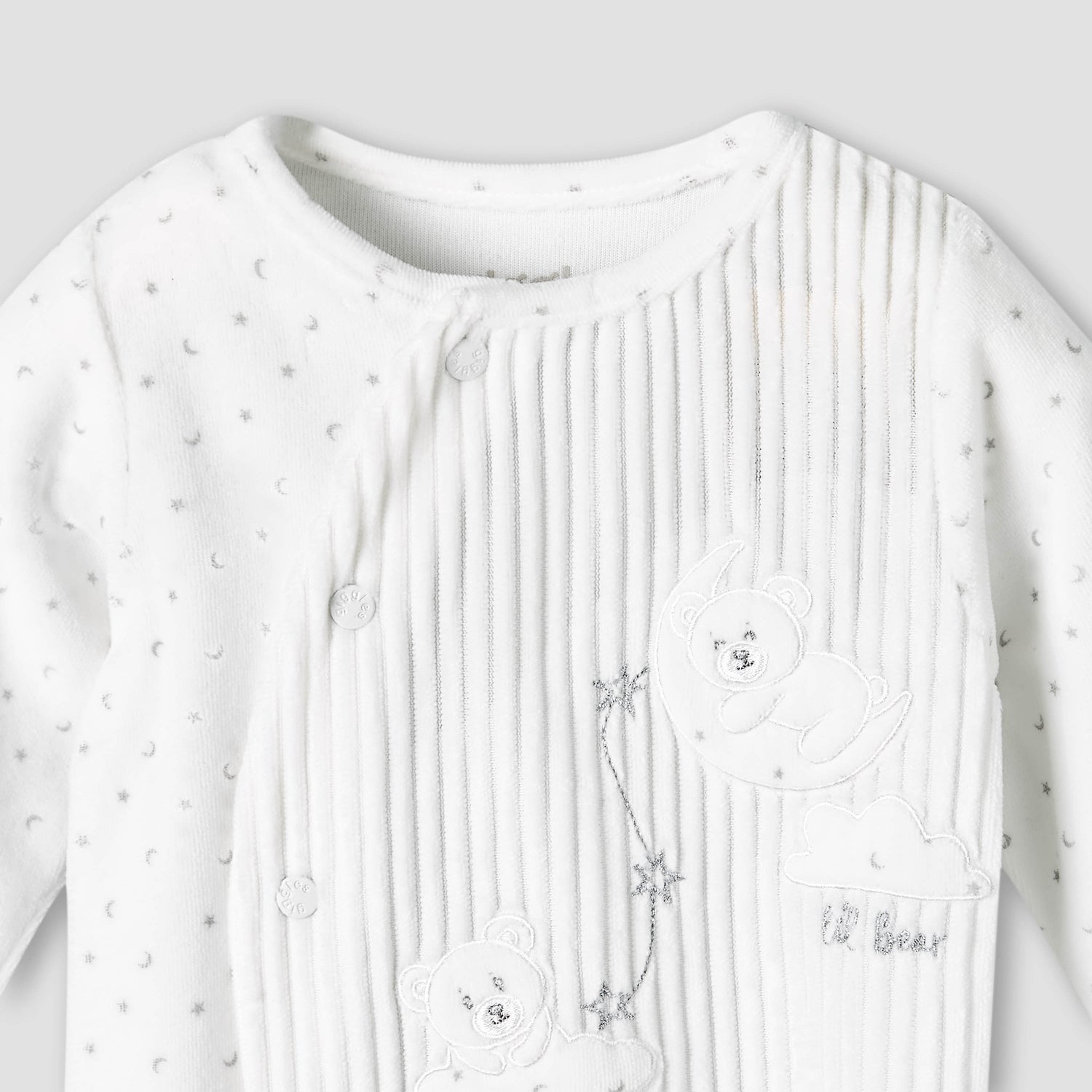 Giggles Long Sleeves Sleepsuit with Bear Applique