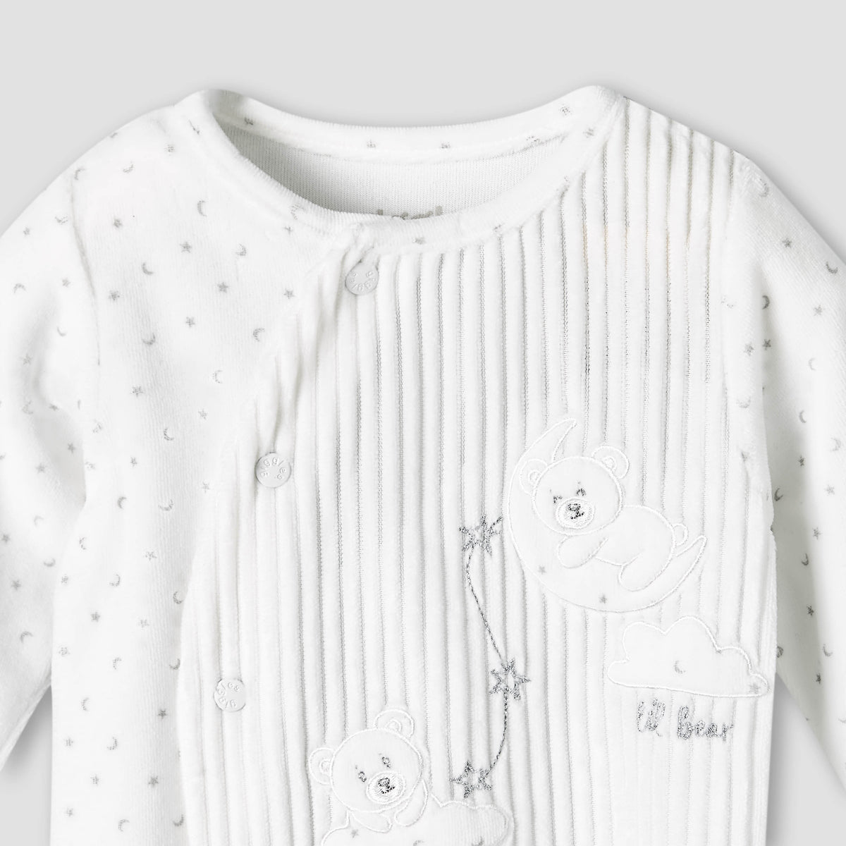 Giggles Long Sleeves Sleepsuit with Bear Applique