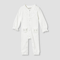 Giggles Lace Panel Sleepsuit with Long Sleeves-undefined-image-1