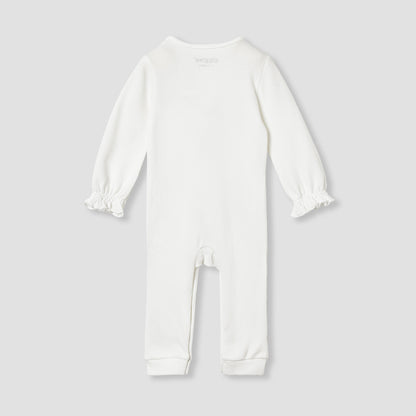 Giggles Lace Panel Sleepsuit with Long Sleeves