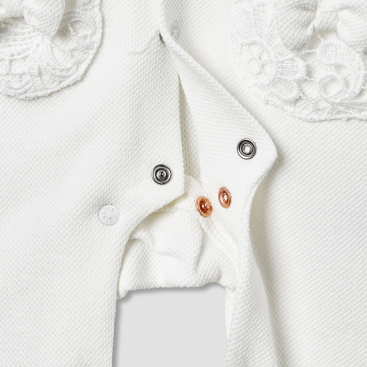 Giggles Lace Panel Sleepsuit with Long Sleeves