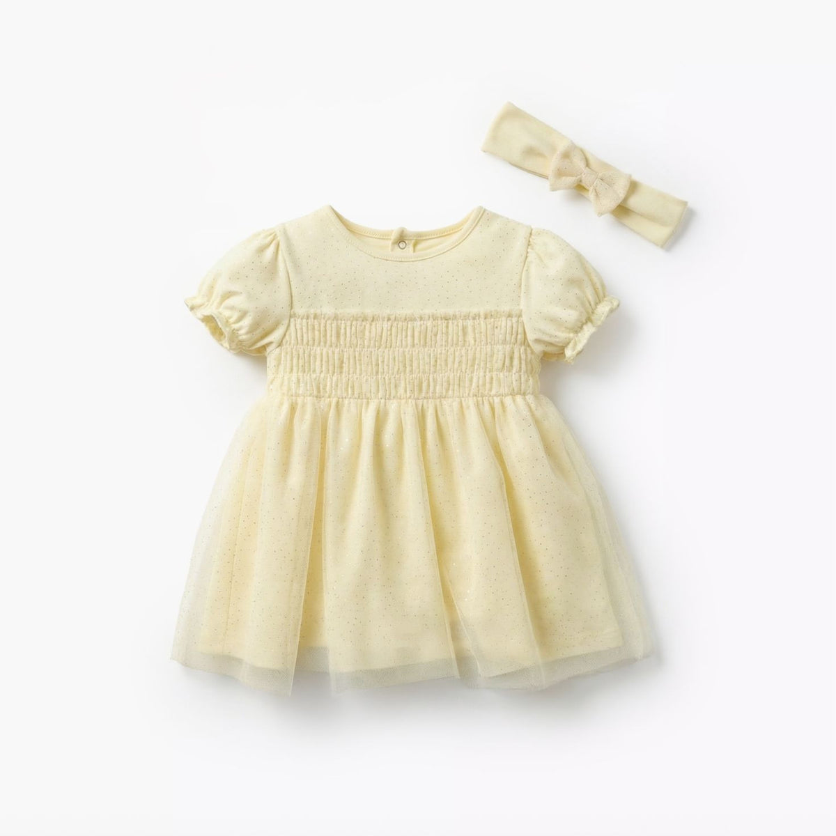 Giggles Round Neck Short Sleeve Dress with Hairband