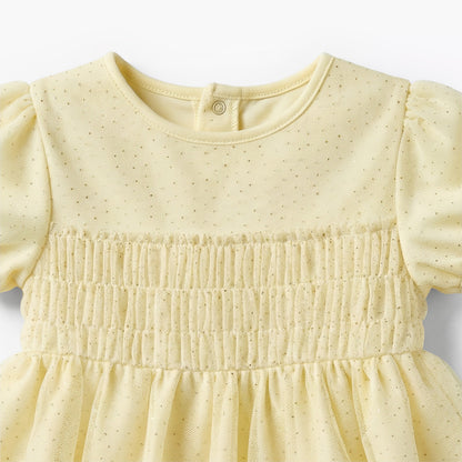 Giggles Round Neck Short Sleeve Dress with Hairband