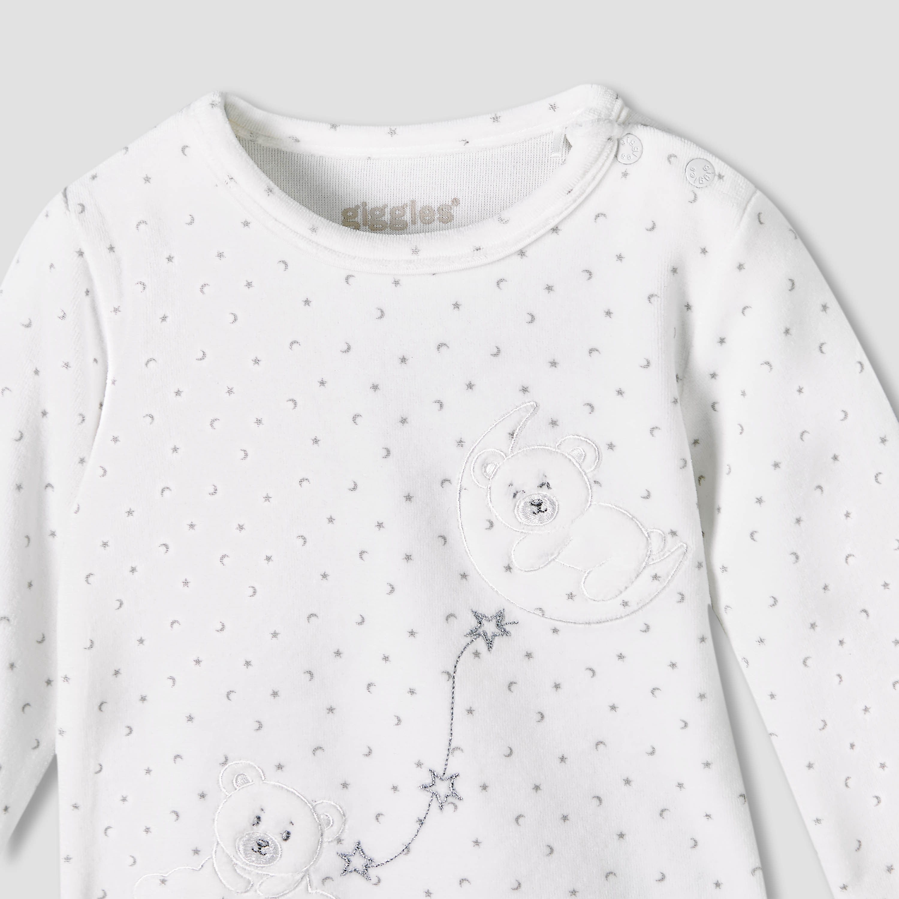 Giggles Long Sleeves Pyjama Set with Bear Applique