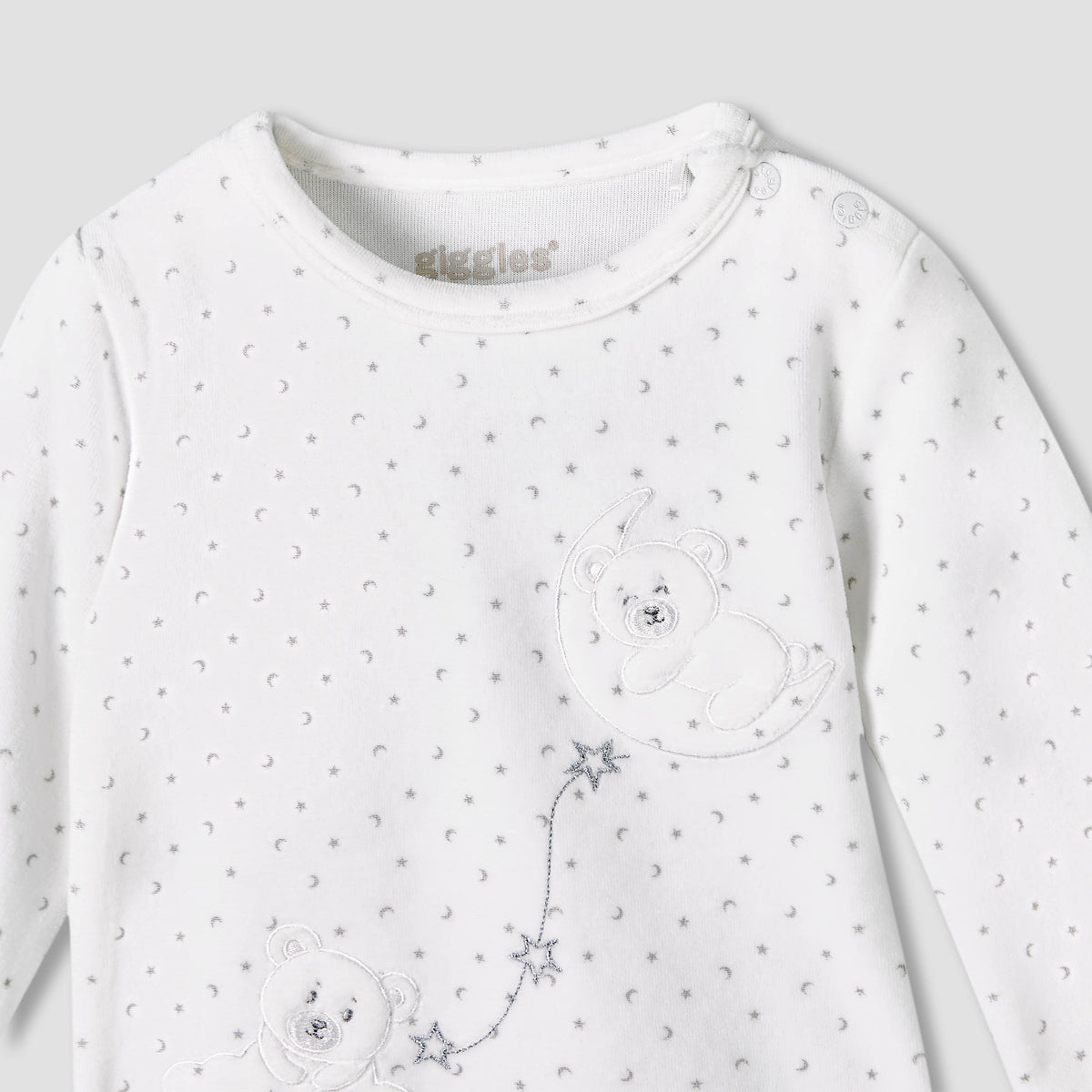 Giggles Long Sleeves Pyjama Set with Bear Applique