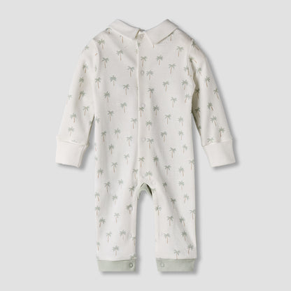 Juniors Cotton Peter Pan Collar Long Sleeves Sleepsuit with Snap Button Closure