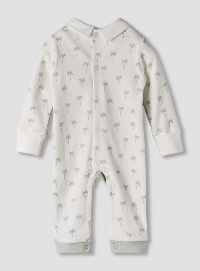 Juniors Cotton Peter Pan Collar Long Sleeves Sleepsuit with Snap Button Closure-baby-boys-clothing-nightwear-sleepsuits-image-2