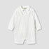 Giggles Collared Long Sleeves T-shirt and Dungaree Set with Applique Design - White / 9-12 mths