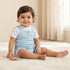 Juniors Crew Neck Short Sleeves Romper with Bunny Print - Blue / 12-18 mths