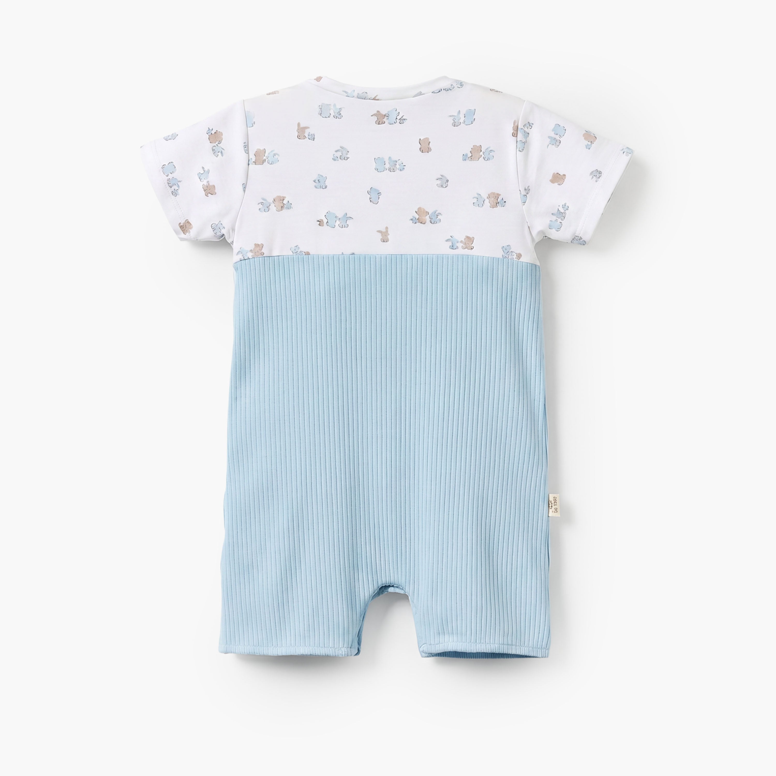 Juniors Crew Neck Short Sleeves Romper with Bunny Print
