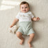 Juniors Round Neck Short Sleeve Romper with Snap Button Closure - Green / 12-18 mths