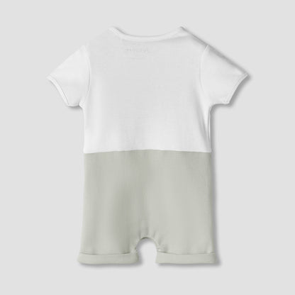 Juniors Round Neck Short Sleeve Romper with Snap Button Closure