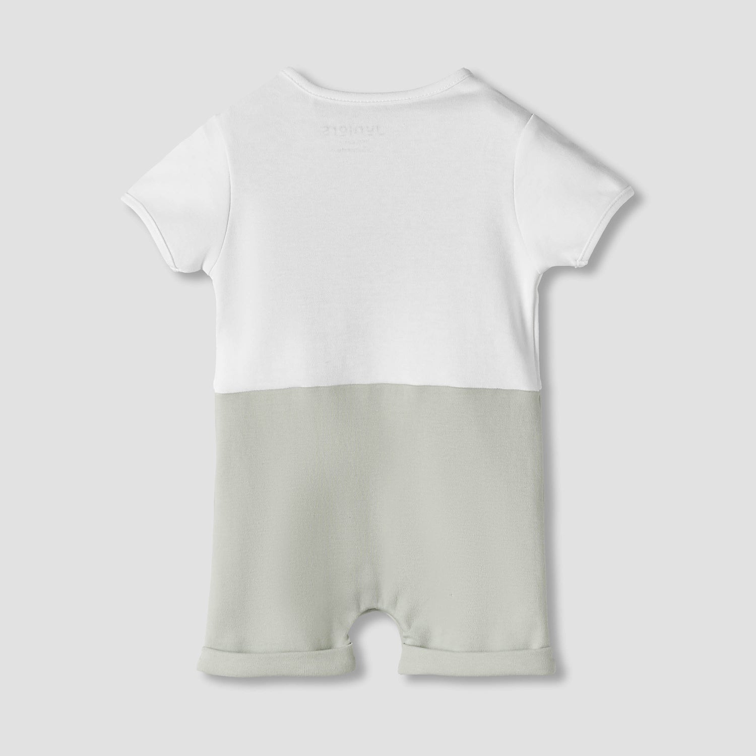 Juniors Round Neck Short Sleeve Romper with Snap Button Closure