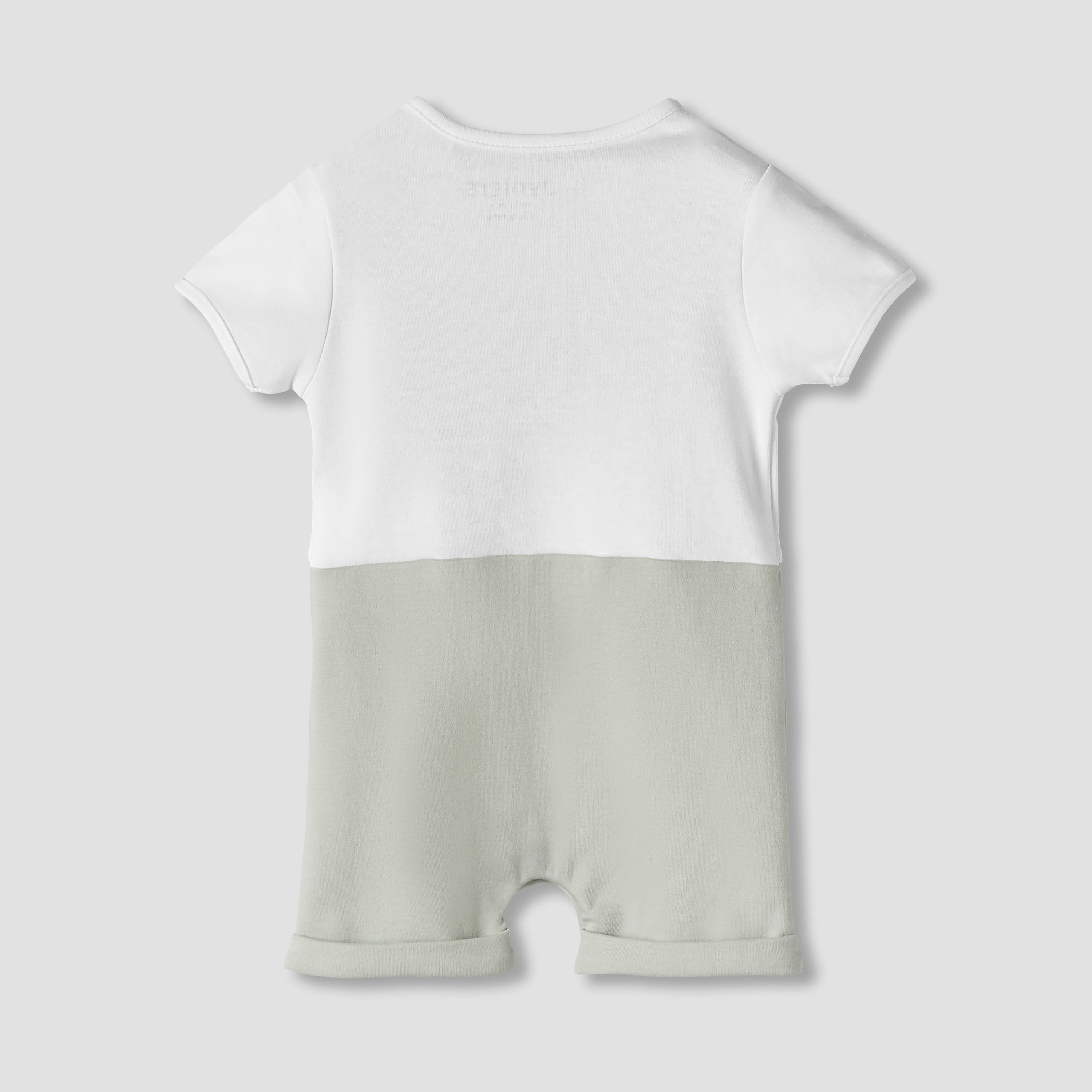Juniors Round Neck Short Sleeve Romper with Snap Button Closure