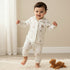 Juniors Cotton Collared Neck Long Sleeve Pyjama Set with Camel Print - White / 12-18 mths