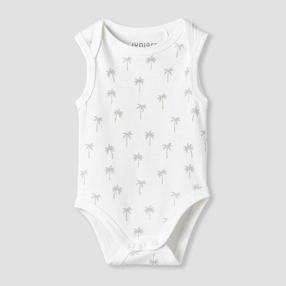 Pack of 2 Juniors Round Neck Sleeveless Bodysuit with Snap Button Closure