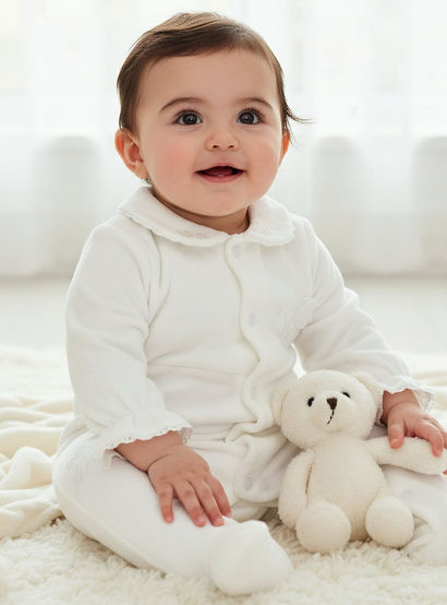 Giggles Peter Pan Collar Long Sleeves Sleepsuit with Butterfly Applique-baby-girls-clothing-nightwear-sleepsuits-image-2