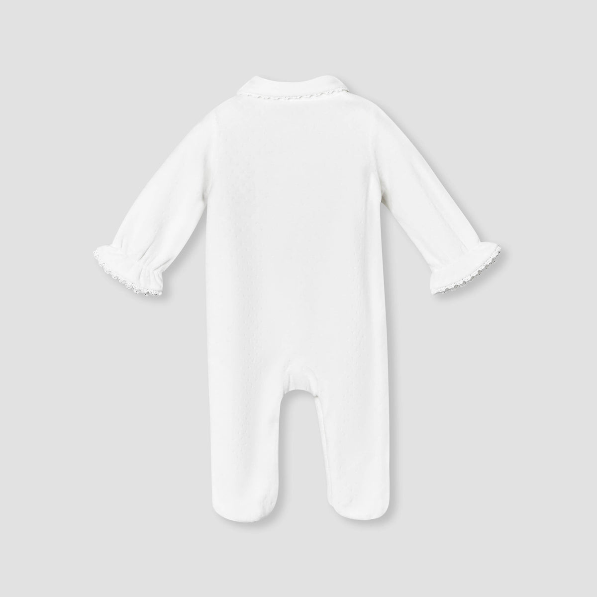 Giggles Peter Pan Collar Long Sleeves Sleepsuit with Butterfly Applique