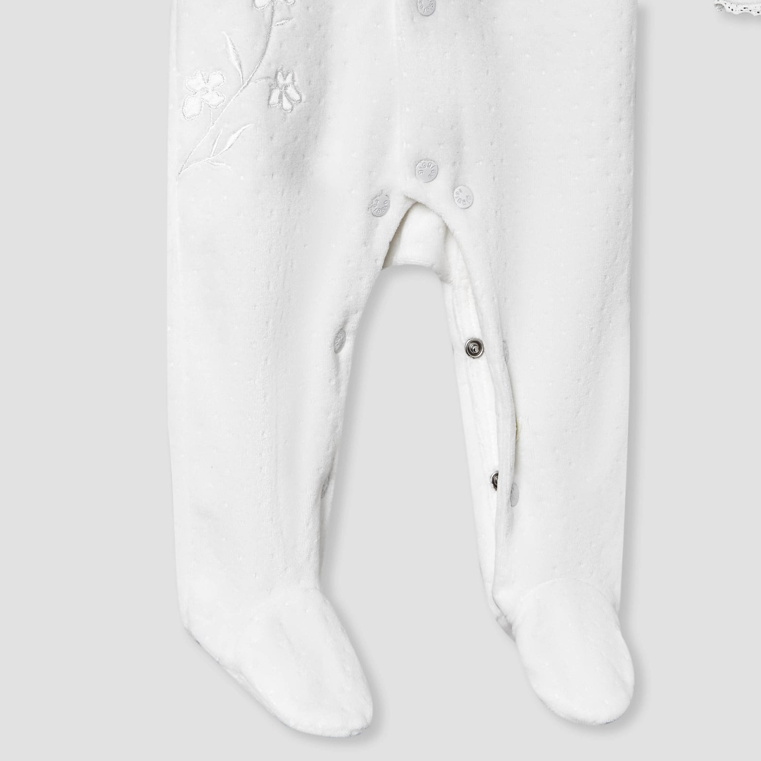Giggles Peter Pan Collar Long Sleeves Sleepsuit with Butterfly Applique