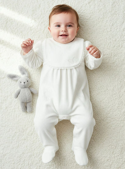 Giggles Round Neck Long Sleeves Sleepsuit with Butterfly Applique-baby-girls-clothing-nightwear-sleepsuits-image-1