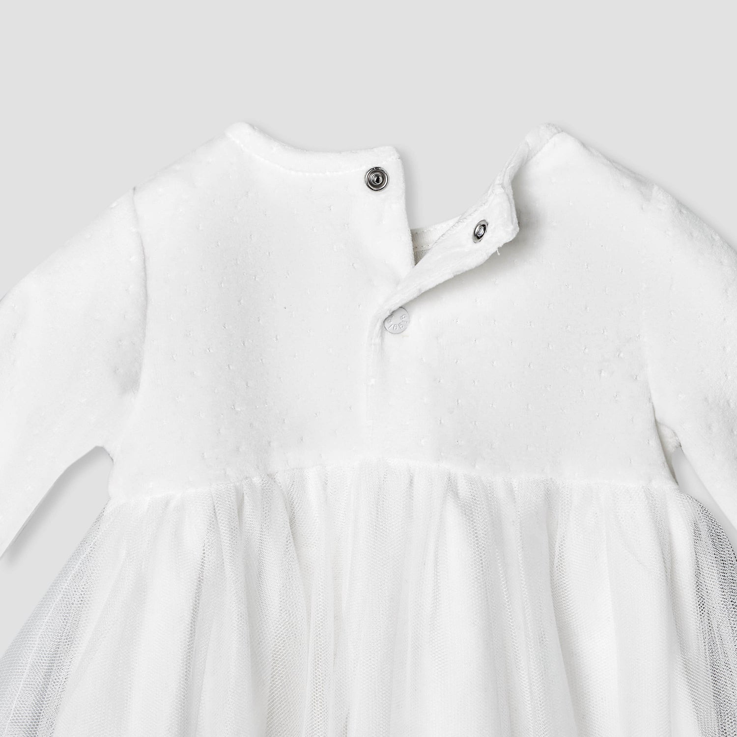 Giggles Round Neck Long Sleeves A-line Dress with Butterfly Applique