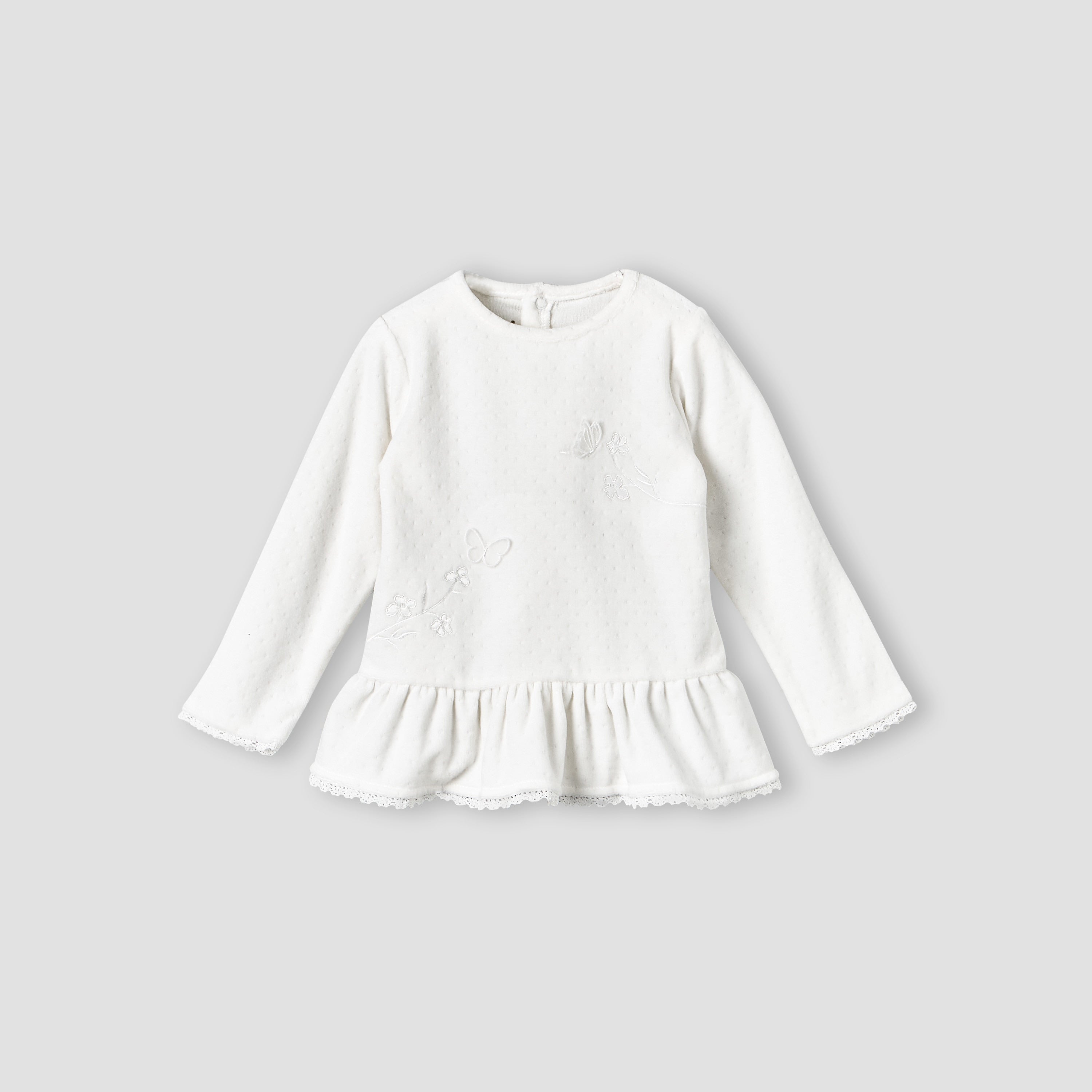 Giggles Round Neck Long Sleeve Pyjama Set with Embroidery