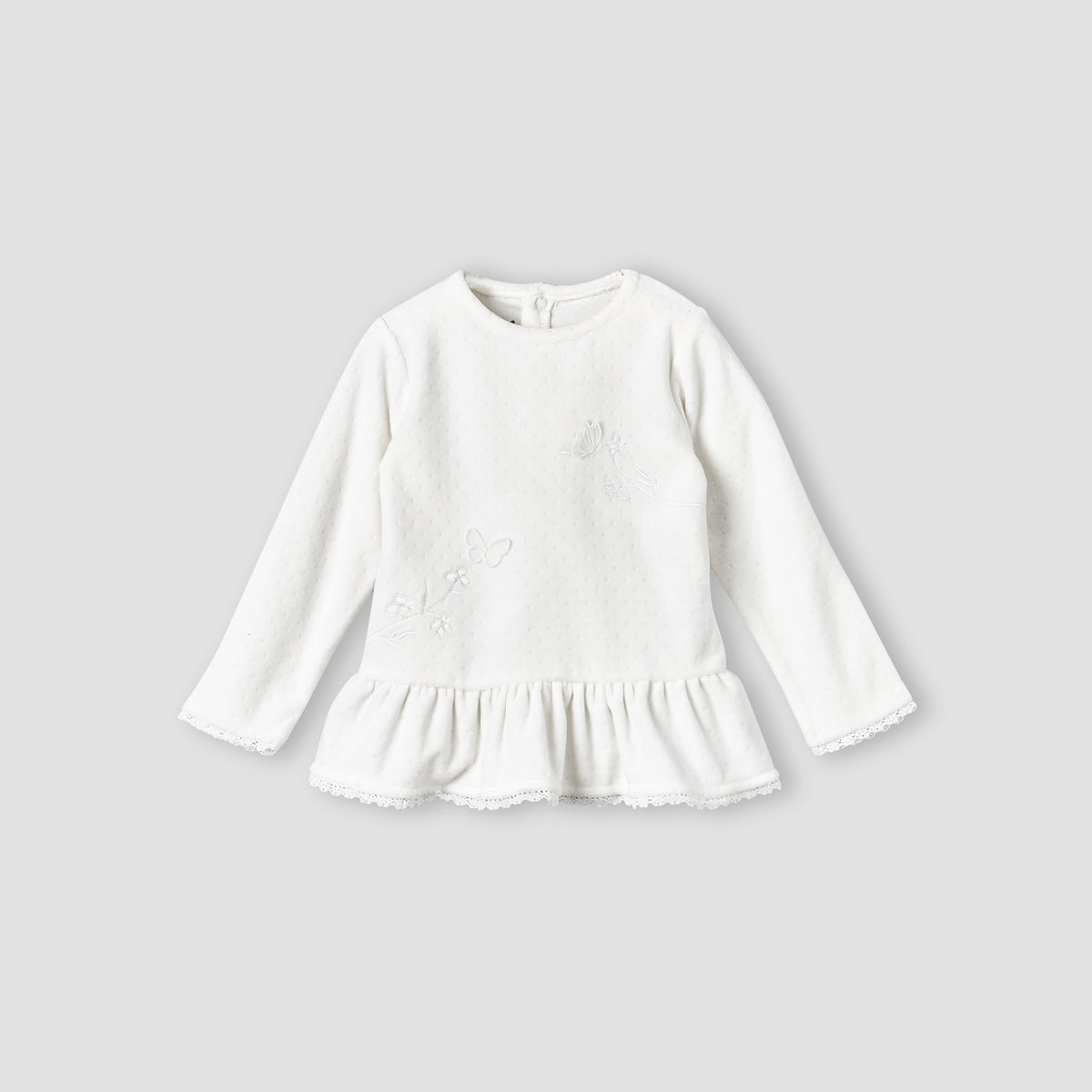 Giggles Round Neck Long Sleeve Pyjama Set with Embroidery